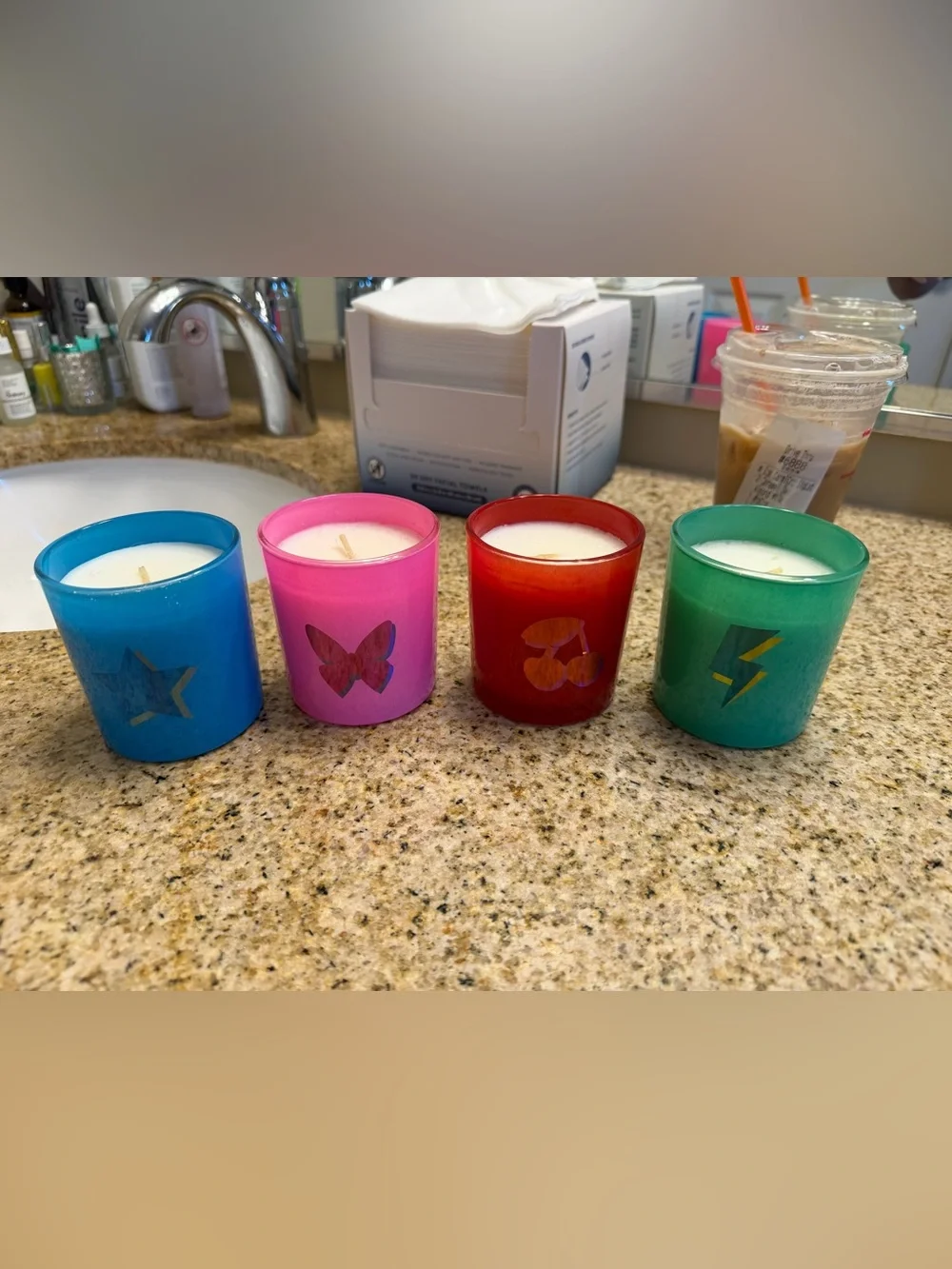 Target Colorful Glass Votive Candle Set — Blue, Pink, Red, Green